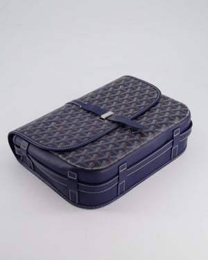 Goyard Navy Blue Belvedere Messenger Bag in Goyardine Canvas & Calfskin Leather