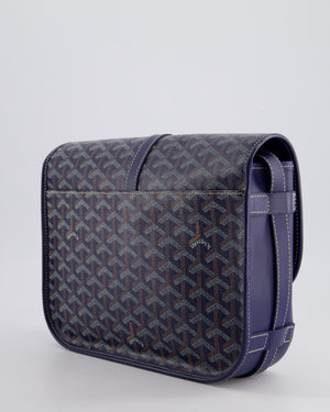 Goyard Navy Blue Belvedere Messenger Bag in Goyardine Canvas & Calfskin Leather