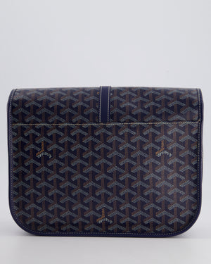 Goyard Navy Blue Belvedere Messenger Bag in Goyardine Canvas & Calfskin Leather