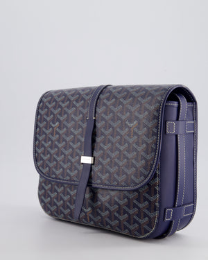 Goyard Navy Blue Belvedere Messenger Bag in Goyardine Canvas & Calfskin Leather