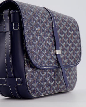 Goyard Navy Blue Belvedere Messenger Bag in Goyardine Canvas & Calfskin Leather