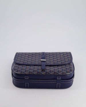 Goyard Navy Blue Belvedere Messenger Bag in Goyardine Canvas & Calfskin Leather