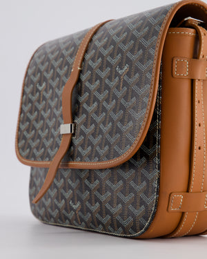 Goyard Brown & Black Belvedere Messenger Bag PM in Goyardine Canvas and Calfskin Leather