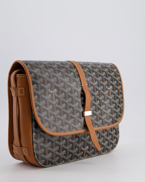 Goyard Brown & Black Belvedere Messenger Bag PM in Goyardine Canvas and Calfskin Leather