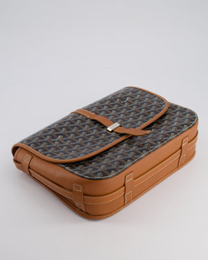 Goyard Brown & Black Belvedere Messenger Bag PM in Goyardine Canvas and Calfskin Leather