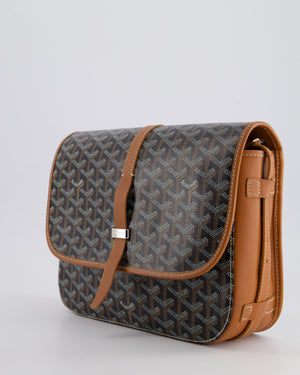 Goyard Brown & Black Belvedere Messenger Bag PM in Goyardine Canvas and Calfskin Leather