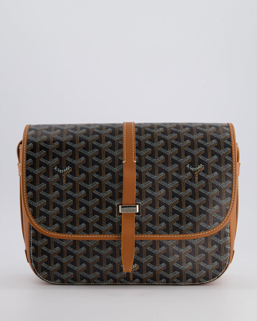 Goyard Brown & Black Belvedere Messenger Bag PM in Goyardine Canvas and Calfskin Leather