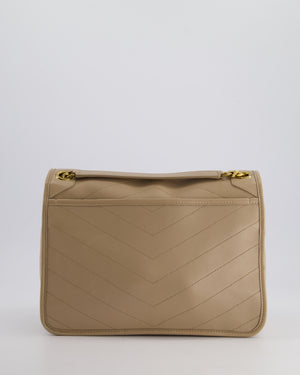 *HOT* Saint Laurent Beige Niki Medium YSL Leather Shoulder Bag in Calfskin Leather with Gold Hardware RRP £2,430