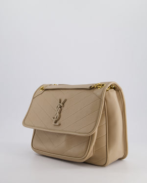 *HOT* Saint Laurent Beige Niki Medium YSL Leather Shoulder Bag in Calfskin Leather with Gold Hardware RRP £2,430