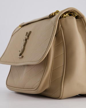 *HOT* Saint Laurent Beige Niki Medium YSL Leather Shoulder Bag in Calfskin Leather with Gold Hardware RRP £2,430