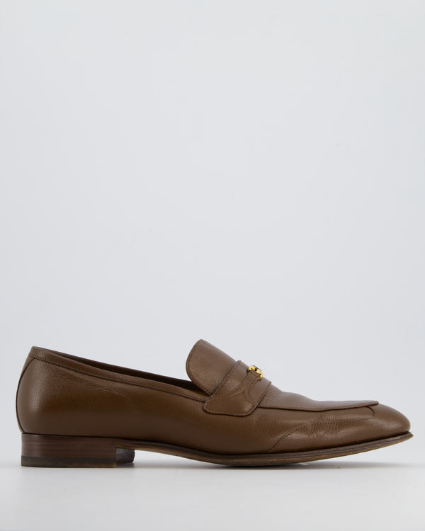 Gucci Brown Interlocking G Loafers with Logo Detail Size EU 46