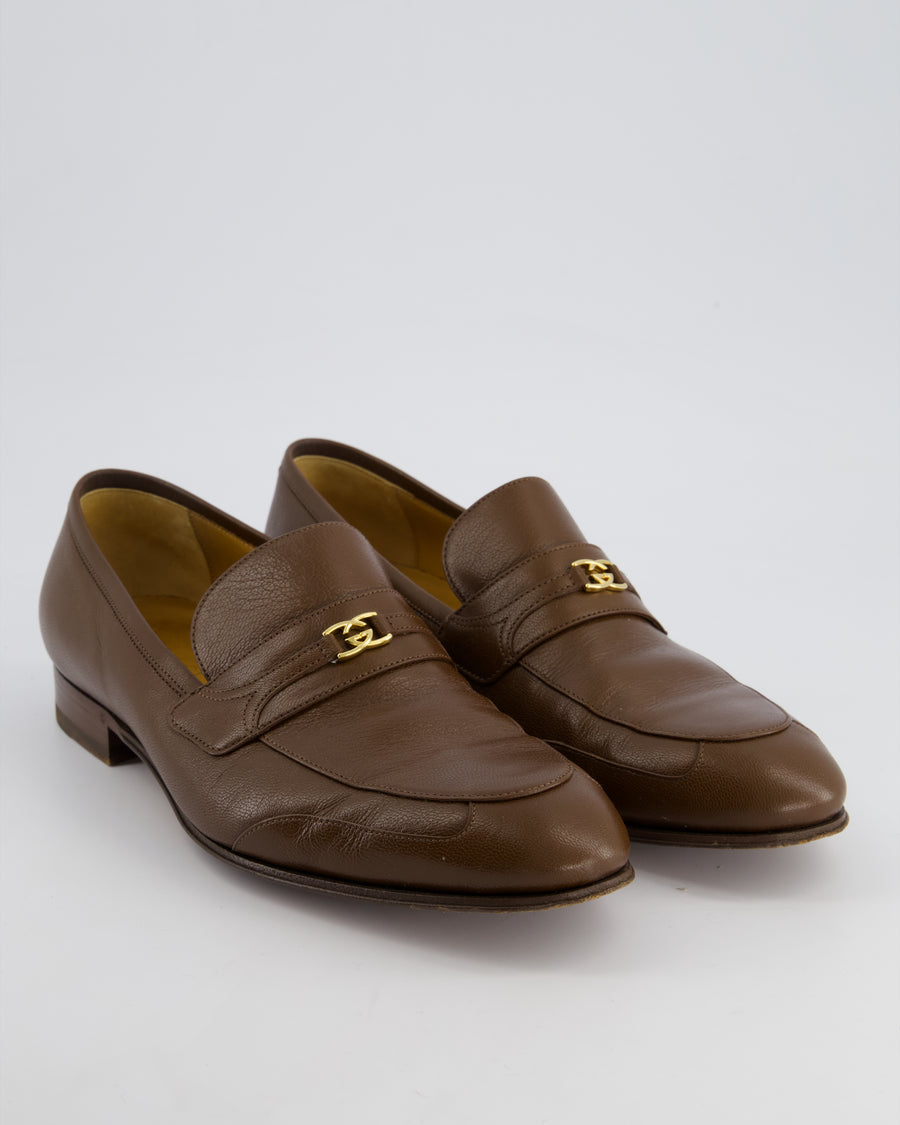 Gucci Brown Interlocking G Loafers with Logo Detail Size EU 46