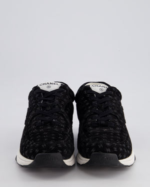 Chanel Black Suede Sneakers with CC Logo Size EU 41.5