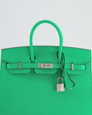 *RARE* Hermès Birkin Sellier Bag 25cm in Vert Comics Epsom Leather with Palladium Hardware