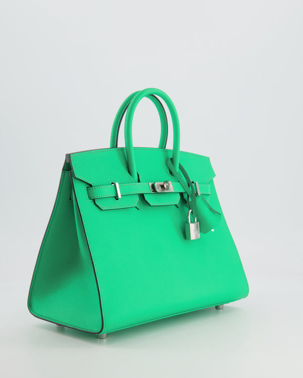 *RARE* Hermès Birkin Sellier Bag 25cm in Vert Comics Epsom Leather with Palladium Hardware