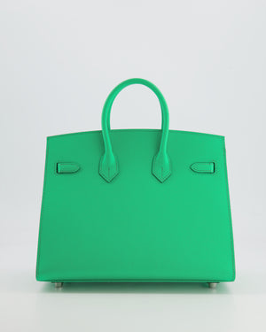 *RARE* Hermès Birkin Sellier Bag 25cm in Vert Comics Epsom Leather with Palladium Hardware