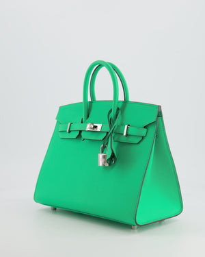 *RARE* Hermès Birkin Sellier Bag 25cm in Vert Comics Epsom Leather with Palladium Hardware