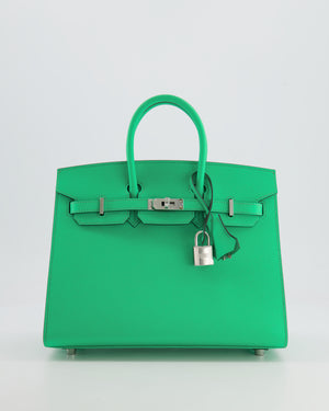 *RARE* Hermès Birkin Sellier Bag 25cm in Vert Comics Epsom Leather with Palladium Hardware