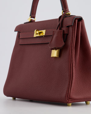 Hermès Kelly 25cm Retourne Bag in Rouge H Togo Leather with Gold Hardware