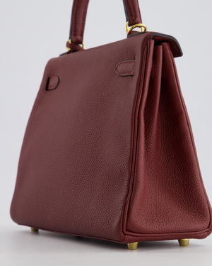 Hermès Kelly 25cm Retourne Bag in Rouge H Togo Leather with Gold Hardware