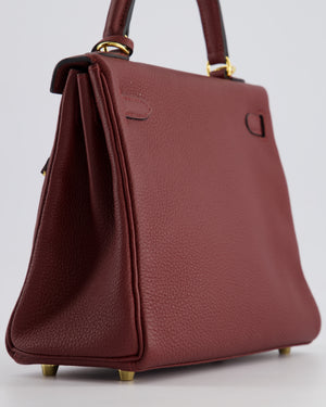 Hermès Kelly 25cm Retourne Bag in Rouge H Togo Leather with Gold Hardware