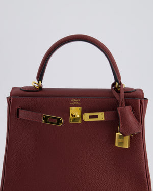 Hermès Kelly 25cm Retourne Bag in Rouge H Togo Leather with Gold Hardware