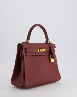 Hermès Kelly 25cm Retourne Bag in Rouge H Togo Leather with Gold Hardware