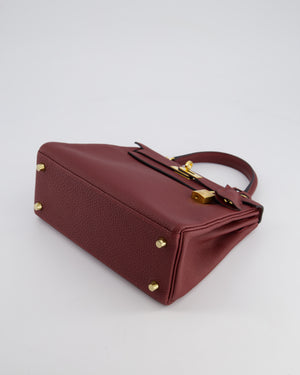 Hermès Kelly 25cm Retourne Bag in Rouge H Togo Leather with Gold Hardware