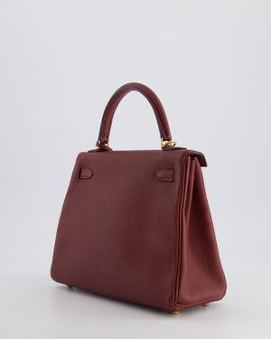 Hermès Kelly 25cm Retourne Bag in Rouge H Togo Leather with Gold Hardware