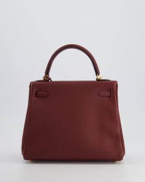 Hermès Kelly 25cm Retourne Bag in Rouge H Togo Leather with Gold Hardware