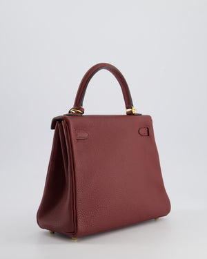 Hermès Kelly 25cm Retourne Bag in Rouge H Togo Leather with Gold Hardware