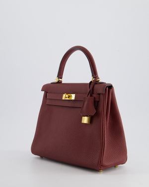 Hermès Kelly 25cm Retourne Bag in Rouge H Togo Leather with Gold Hardware