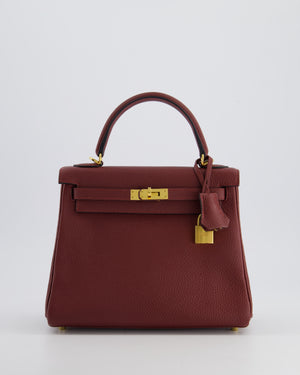 Hermès Kelly 25cm Retourne Bag in Rouge H Togo Leather with Gold Hardware