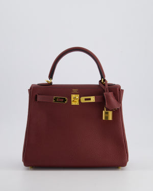 Hermès Kelly 25cm Retourne Bag in Rouge H Togo Leather with Gold Hardware