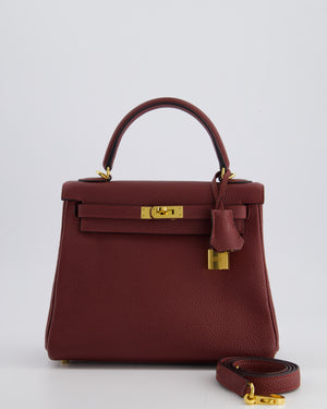 Hermès Kelly 25cm Retourne Bag in Rouge H Togo Leather with Gold Hardware