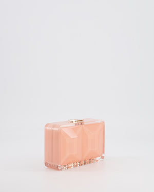 *COLLECTOR'S PIECE* Chanel Minaudière Pink Plexiglass Clutch Bag With Champagne Hardware and Logo Detail