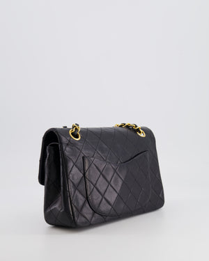 Chanel Black Vintage Classic Small Double Flap Bag in Lambskin Leather with 24K Gold Hardware