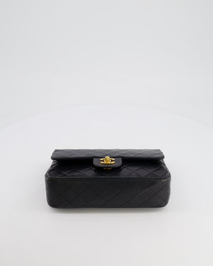 Chanel Black Vintage Classic Small Double Flap Bag in Lambskin Leather with 24K Gold Hardware