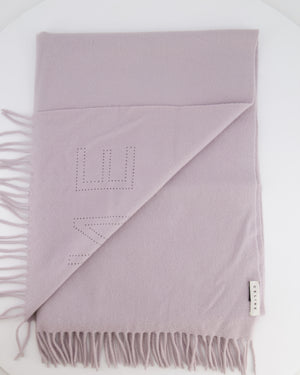 Céline Lilac Fringed Scarf with Logo Detail 100x70cm