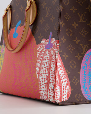 Louis Vuitton x Yayoi Kusama Brown Monogram and Multicolour Pumpkin Onthego Bag with Gold Hardware