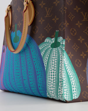 Louis Vuitton x Yayoi Kusama Brown Monogram and Multicolour Pumpkin Onthego Bag with Gold Hardware