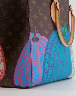 Louis Vuitton x Yayoi Kusama Brown Monogram and Multicolour Pumpkin Onthego Bag with Gold Hardware