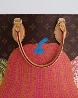 Louis Vuitton x Yayoi Kusama Brown Monogram and Multicolour Pumpkin Onthego Bag with Gold Hardware