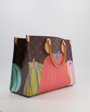 Louis Vuitton x Yayoi Kusama Brown Monogram and Multicolour Pumpkin Onthego Bag with Gold Hardware