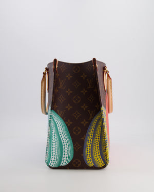 Louis Vuitton x Yayoi Kusama Brown Monogram and Multicolour Pumpkin Onthego Bag with Gold Hardware