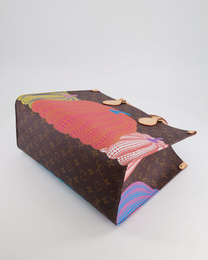 Louis Vuitton x Yayoi Kusama Brown Monogram and Multicolour Pumpkin Onthego Bag with Gold Hardware