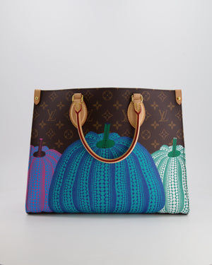 Louis Vuitton x Yayoi Kusama Brown Monogram and Multicolour Pumpkin Onthego Bag with Gold Hardware