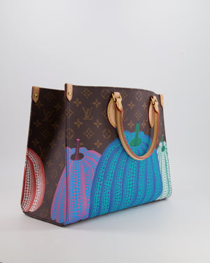 Louis Vuitton x Yayoi Kusama Brown Monogram and Multicolour Pumpkin Onthego Bag with Gold Hardware