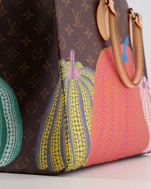 Louis Vuitton x Yayoi Kusama Brown Monogram and Multicolour Pumpkin Onthego Bag with Gold Hardware