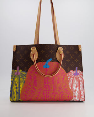 Louis Vuitton x Yayoi Kusama Brown Monogram and Multicolour Pumpkin Onthego Bag with Gold Hardware